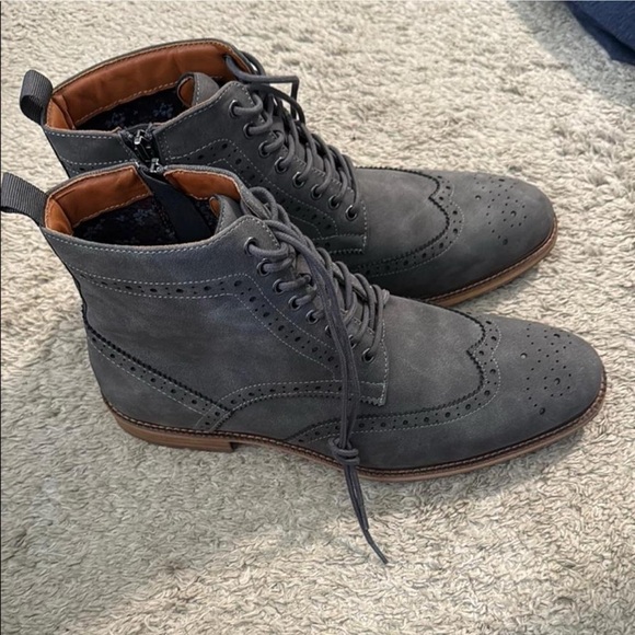Steve Madden Gray Brogue Boots for Men main image 4